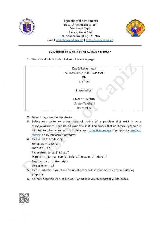 picture1_Sample Of Research Proposal Pdf 51906 | Guidelines On Writing An Action Research