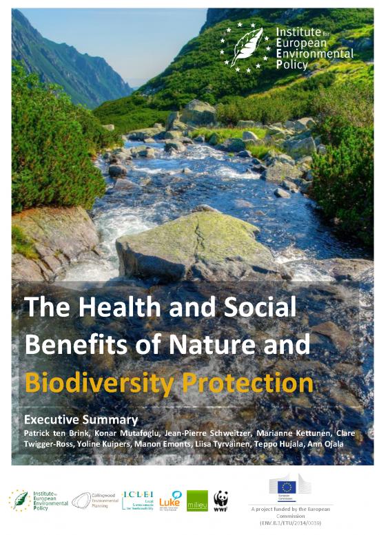 picture_The Environment Pdf 49635 | Health And Social Benefits Of Nature  Executive Summary