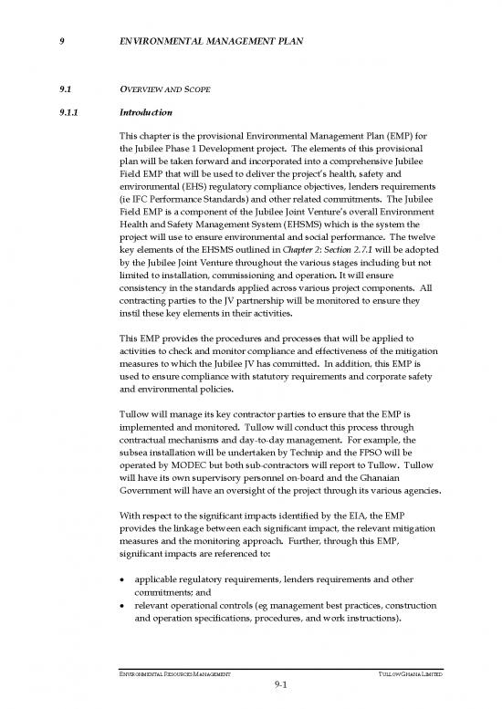 picture1_Environmental Management System Example Pdf 49670 | Jubilee Field Draft Eia Chapter 9 5 Aug 09