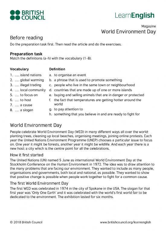 picture The Environment Pdf 49848 | Learnenglish Magazine World Environment Day