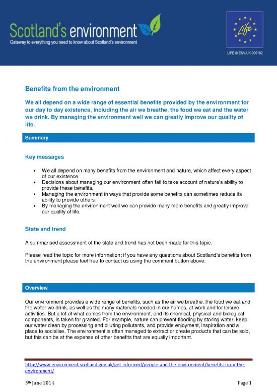 picture1_The Environment Pdf 50622 | People And The Environment Benefits From The Environment