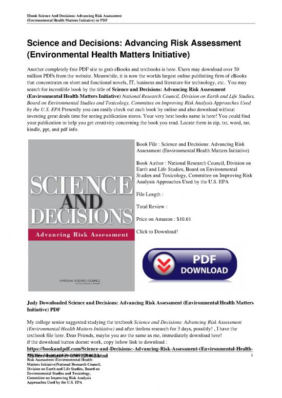 picture Research Pdf 49724 | Science And Decisions Advancing Risk Assessment Environmental Health Matters Initiative By Nation