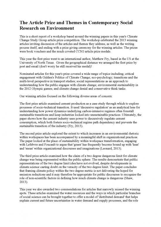 picture Research Pdf 50428 | The Article Prize And Themes In Contemporary Social Research On Environment