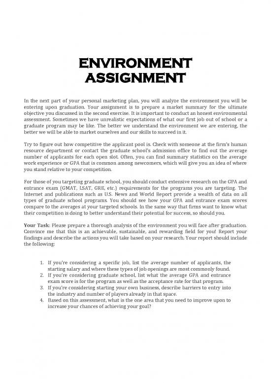 environmental assignment topics