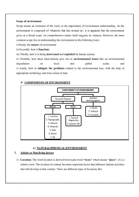 The Environment Pdf 50731 | Unit I (sem I) Evs Environment & Ecosystem