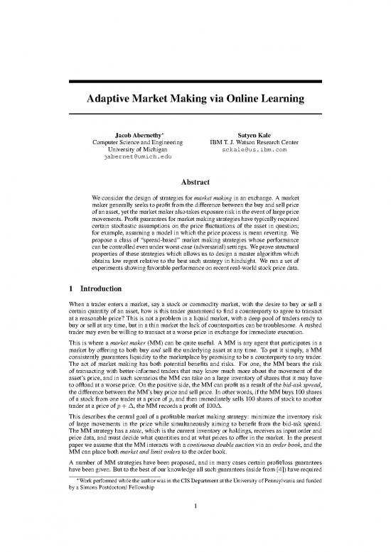 picture Master Thesis Pdf 52669 | 4910 Adaptive Market Making Via Online Learning