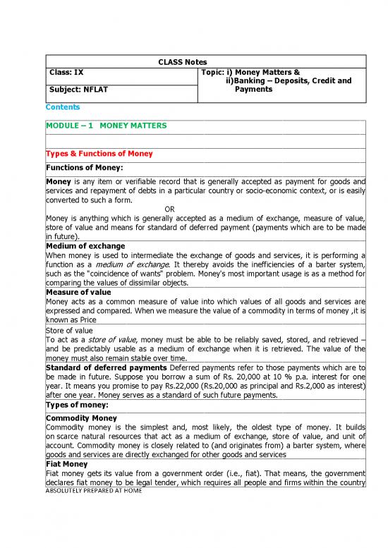 picture Money Pdf 52658 | 9 Economics