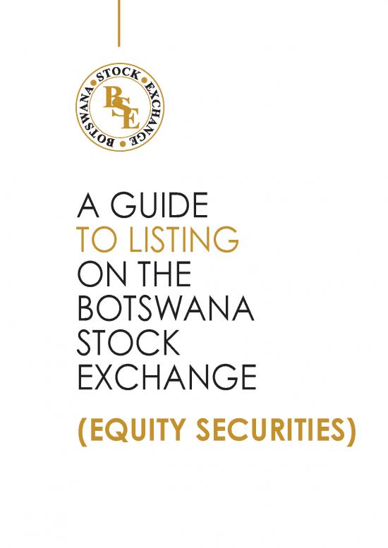 picture_The Environment Pdf 53444 | A Guide To Listing On The Botswana Stock Exchange Equity Securities
