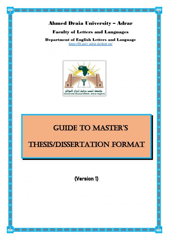 thesis dissertation manual