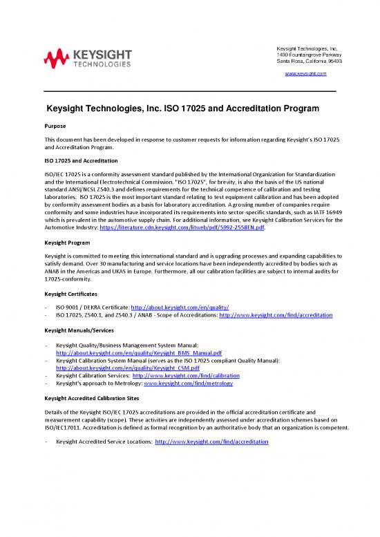 Iso 17025 Pdf 53967 Keysight Iso17025 Accreditation Drawer Statement
