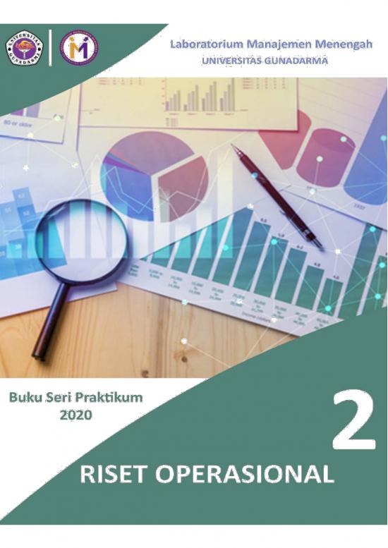 Matematika Pdf 54062 | Modul Riset Operasional 2