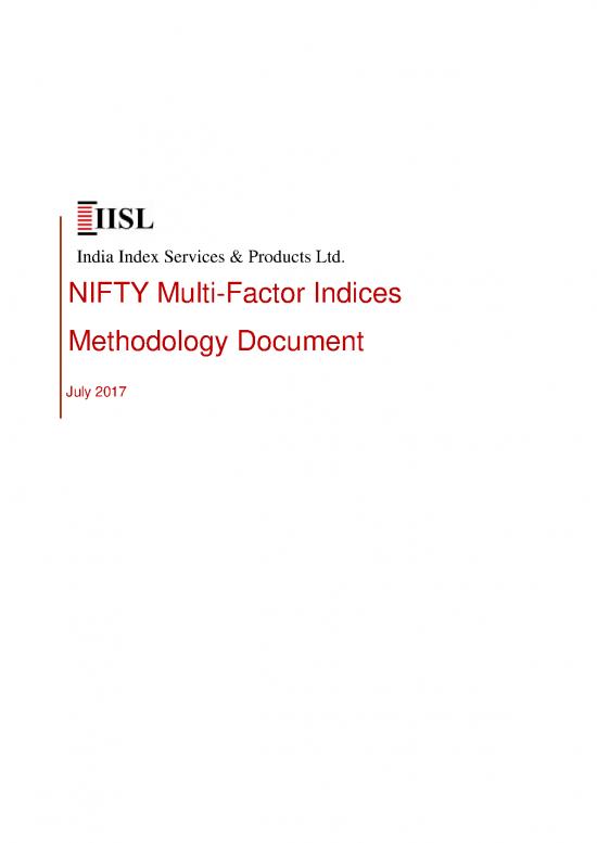 picture1_Therapeutic Community Pdf 52458 | Nifty Multi Factor Indices Methodology