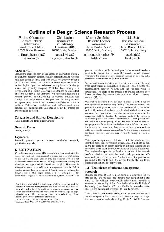 Research Pdf 53236 | Outline Of Design Science Research Process