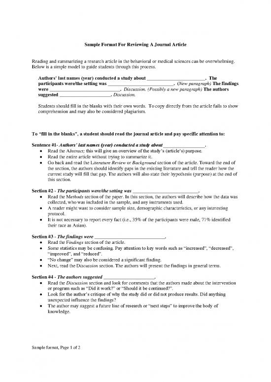 picture Research Pdf 52523 | Sample Format For Reviewing  Journal Article