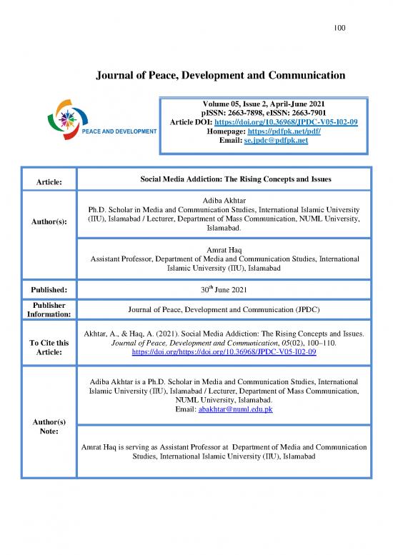 picture1_Journal Article Example Pdf 52676 | Social Media Addiction The Rising Concepts And Issues