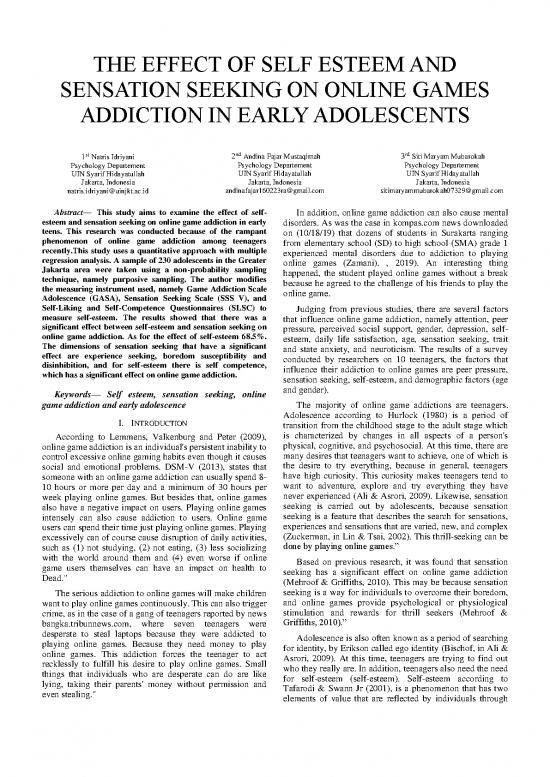 picture1_Research Pdf 52856 | The Effect Of Self Esteem And Sensation Seeking On Online Games Addiction In Early Adolescents