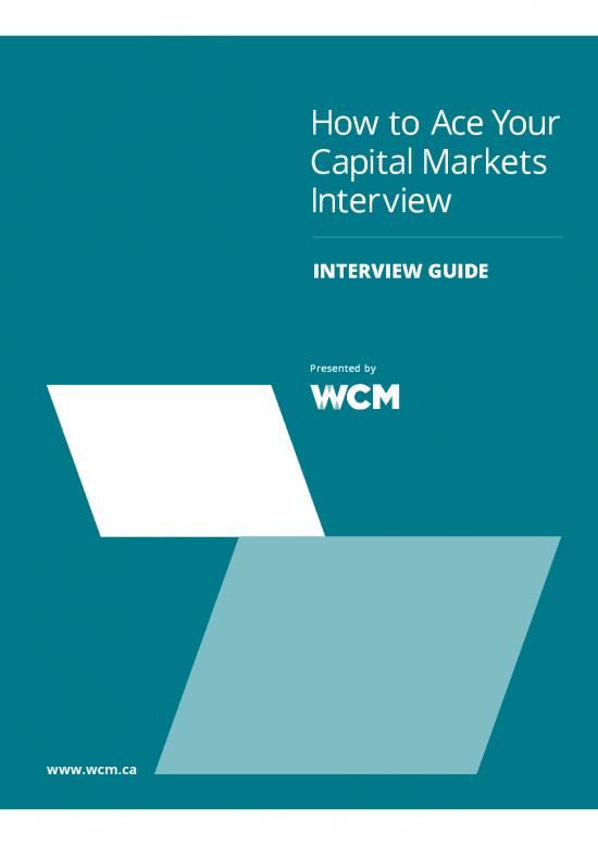 picture Thought Field Therapy Pdf 53203 | Uniconnect Interview Guide How To Ace Capital Markets Aug 2020 V2