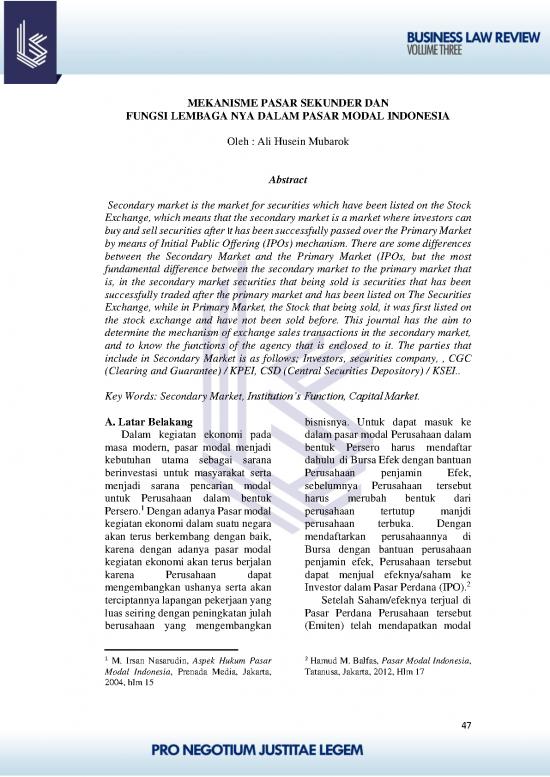 picture_Journal Pdf 52401 | V 01 No 03 Mekanisme Pasar Sekunder Dan Fungsi Lembaga Nya Dalam Pasar Modal Indonesia Ali Husein Mubarok