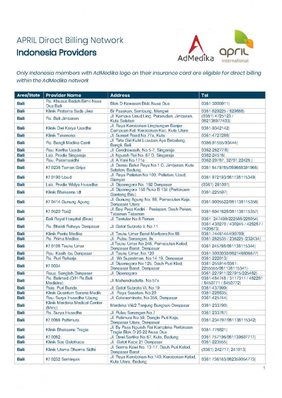 picture_Admedika Direct Billing List