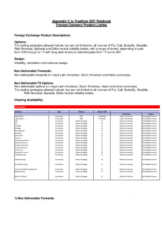 picture_Latin Pdf 55967 | Appendix C To Tradition Sef Rulebook Foreign Currency Product Listing 10 03 2016