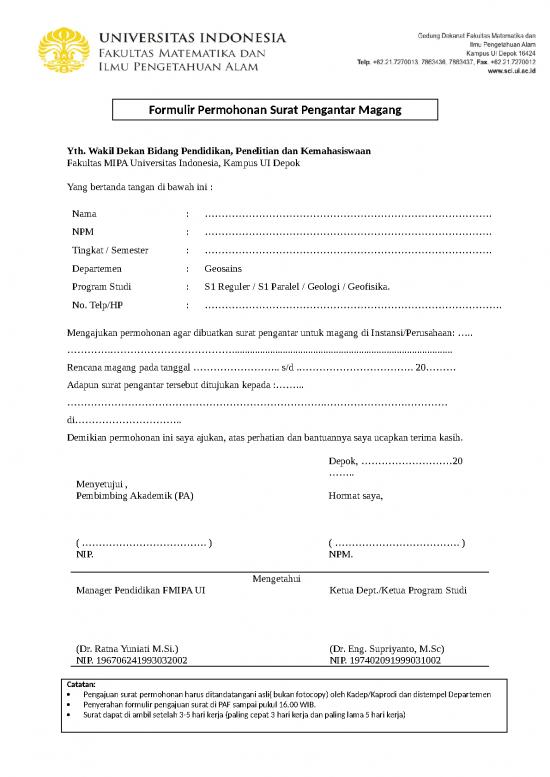 picture Contoh Cv Magang Mahasiswa Doc 56944 | Formulir Permohonan Surat Pengantar Magang