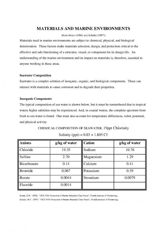 picture Presentation On Environment Pdf 56119 | Marine Environment And Seawater Properties