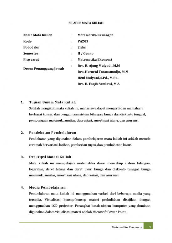 picture1_Matematika Pdf 54488 | Matematika Keuangan   Silabus