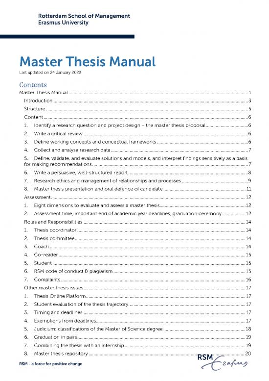 rsm thesis database
