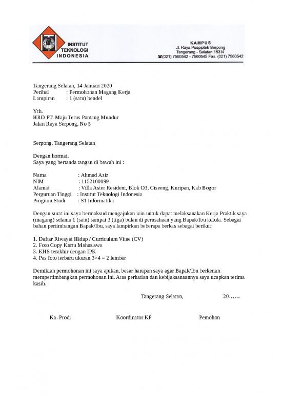 picture1_Contoh Cv Magang Mahasiswa Doc 56957 | Surat Permohonan Kp Ke Perusahaan