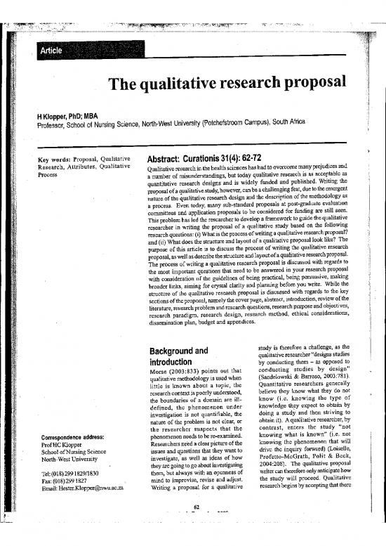 picture1_Research Methodology Pdf 54852 | The Qualitative Research Proposal Klopper 2008
