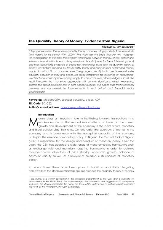 picture Money Pdf 54753 | The Quantity Theory Of Money