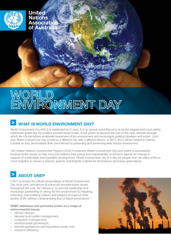 picture1_Global Environmental Change Pdf 56045 | World Environment Day Fact Sheet