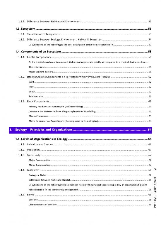 The Environment Pdf 55572 | Pmfias Environment Draft 2021 22 Table Of