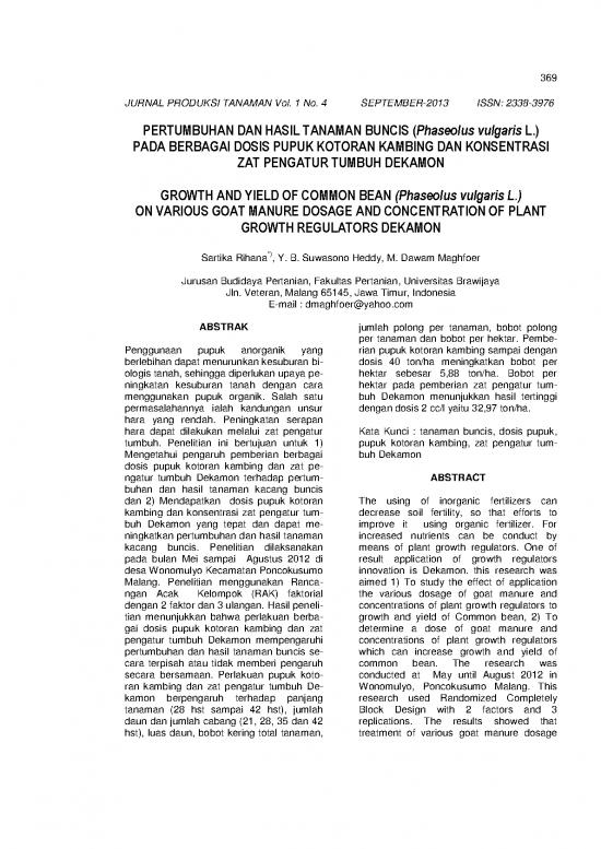 picture Pupuk Pdf 58141 | 126530 Id Pertumbuhan Dan Hasil Tanaman Buncis Pha