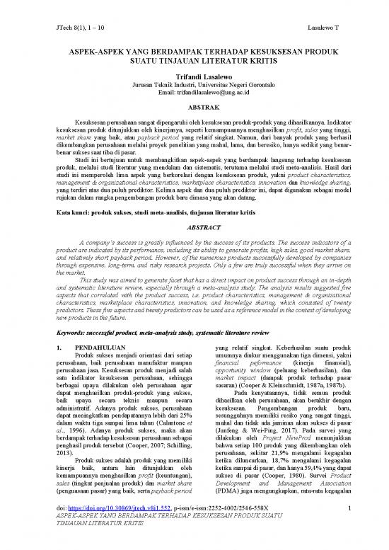 picture Tinjauan Literatur Contoh 58397 | Aspek Aspek Yang Berdampak Terhadap Kesuksesan Produk Suatu Tinjauan Literatur Kritis