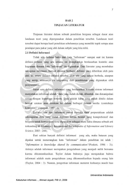 picture Tinjauan Literatur Contoh 58298 | Digital 127391 Rb13a173k Kebutuhan Informasi Literatur