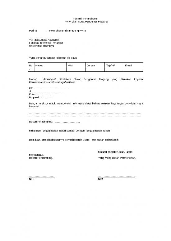 picture1_Contoh Cv Magang Mahasiswa Doc 57306 | Formulir Pengajuan Magang
