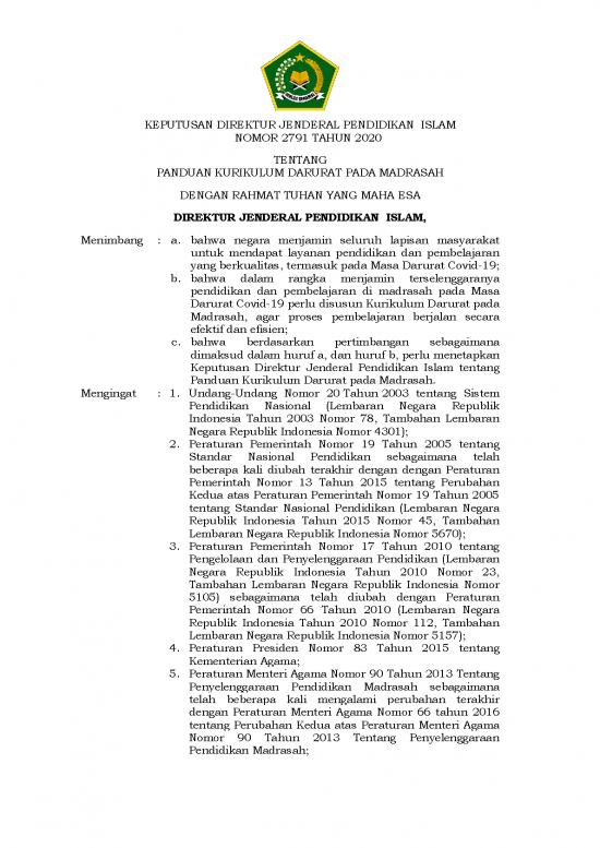 picture_Pendidikan Pdf 57249 | Keputusan Dirjen Pendis N 2791 Tahun 2020 Panduan Kurikulum Darurat Pada Madrasah