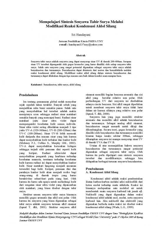 picture_Pendidikan Pdf 58544 | Mempelajari Sintesis Senyawa Tabir Surya Melalui Modifikasi Reaksi Kondensasi Aldol Silang