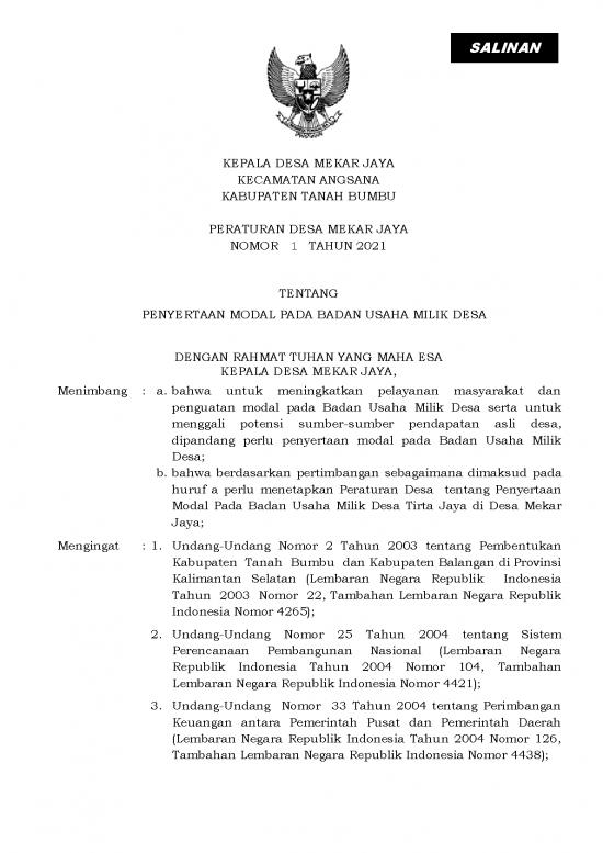 picture_Tanah Pdf 58703 | Perdes No 1 Th 2021 Ttg Penyertaan Modal Ke Bumdes