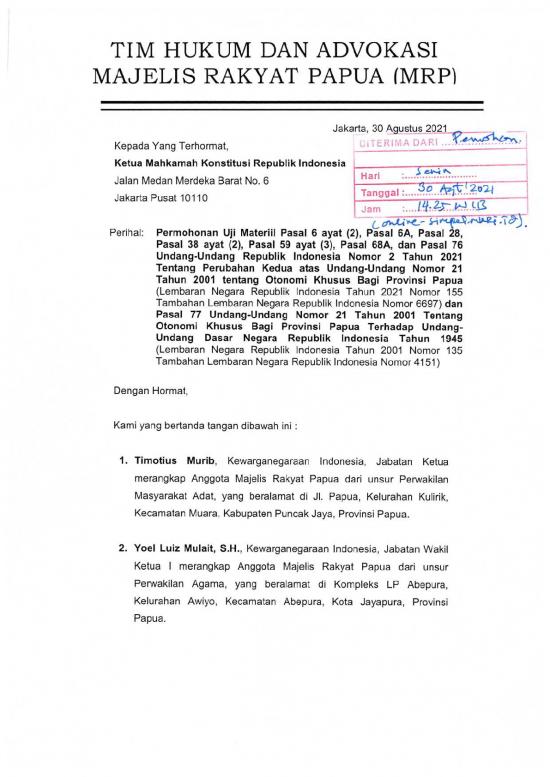 picture_Otonomi Khusus Papua Pdf 58644 | Permohonan 3055 2137 Mrp   39 Ap3