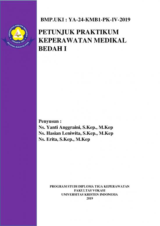 Pendidikan Pdf 58000 | Petunjuk Praktikum Keperawatan Medikal Bedah I