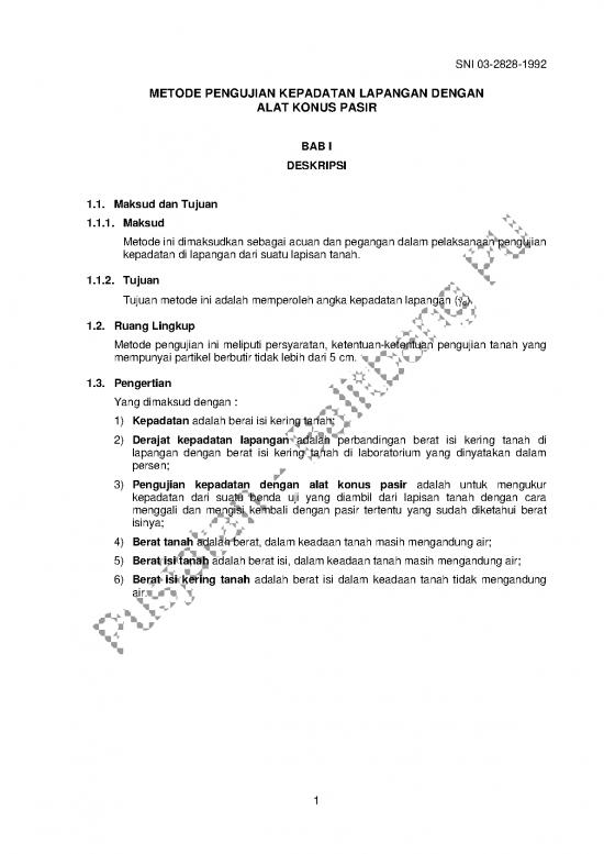 picture_Sni Pdf 59040 | Sni 03 2828 1992 Metoda Pengujian Kepadatan Lapangan Dengan Alat Konus Pasir