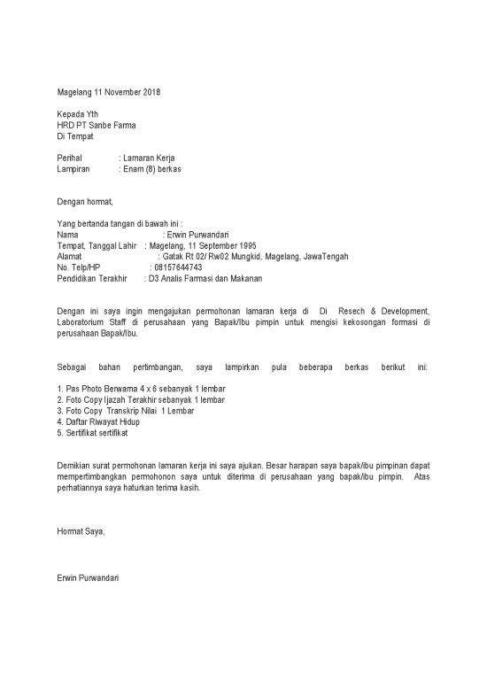 picture Pendidikan Pdf 57819 | Surat Lamaran Pekerjaan Converted