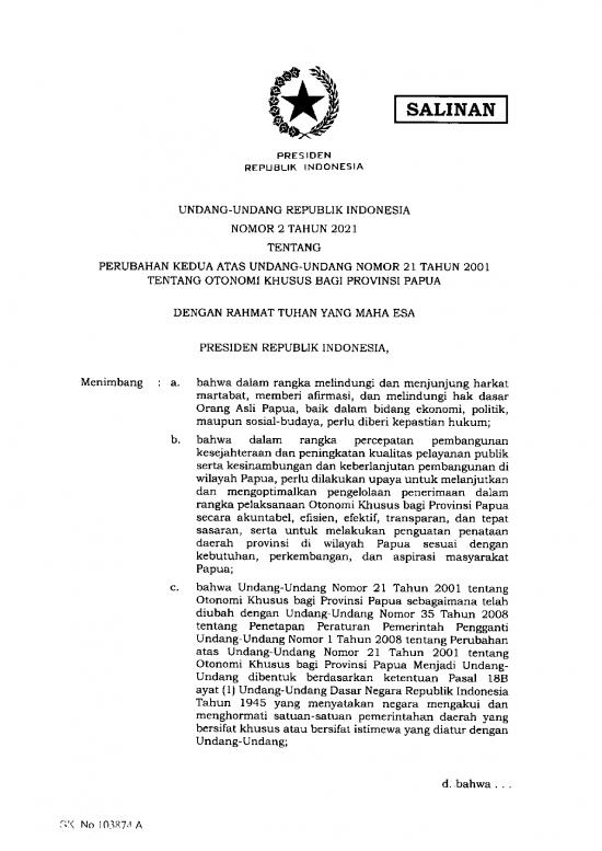 picture Otonomi Khusus Papua Pdf 58622 | Uu Nomor 2 Tahun 2021 picture Otonomi Khusus Papua Pdf 58622 | Uu Nomor 2 Tahun 2021