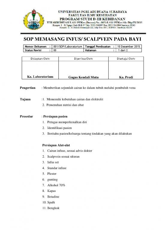 picture Infus Pdf 61009 | 1524060167 Sop Memasang Infus Pada Bayi