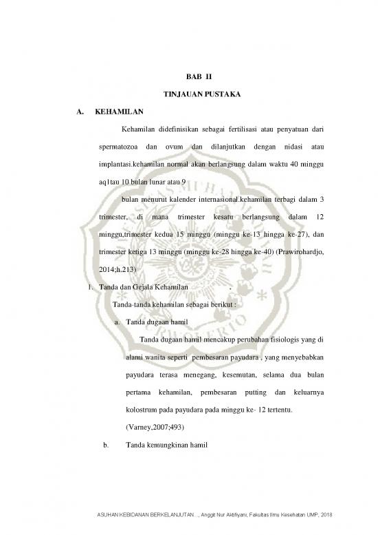 picture Asuhan Kebidanan Pdf 60912 | Anggit Nur Aktifiyani Bab Ii