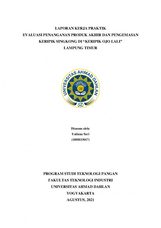picture_Kp 1800033017 Evaluasi Penanganan Produk Akhir Dan Pengemasan Keripik Singkong Di Keripik Ojo Lali Lampung Timur