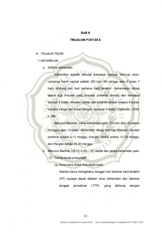 picture Asuhan Kebidanan Pdf 60920 | Silvia Sulistyaningsih Bab Ii