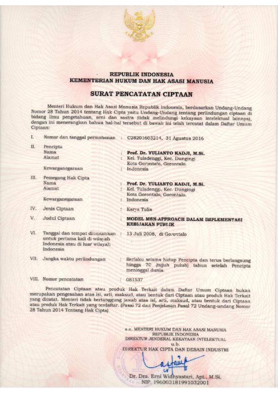 picture_Society Pdf 60420 | Yulianto Kadji Hki Model Msn Approach Dalam Implementasi Kebijakan Publik